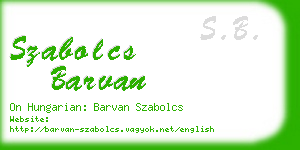 szabolcs barvan business card